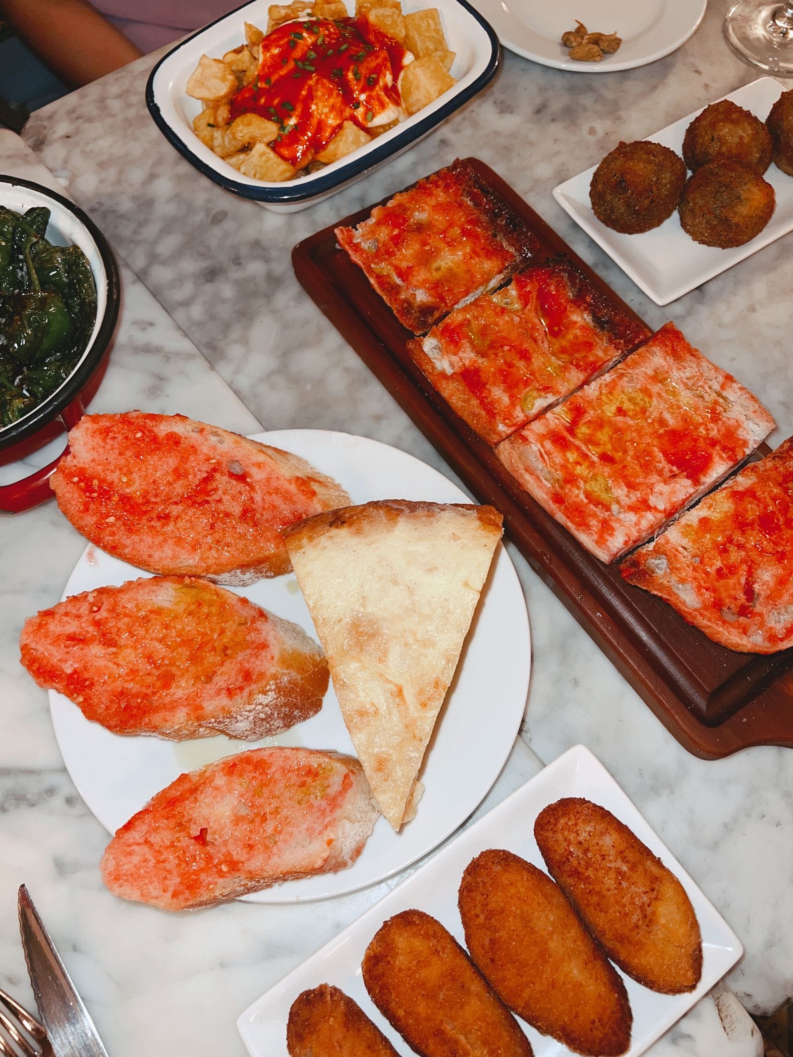 Traditional Spanish tapas spread