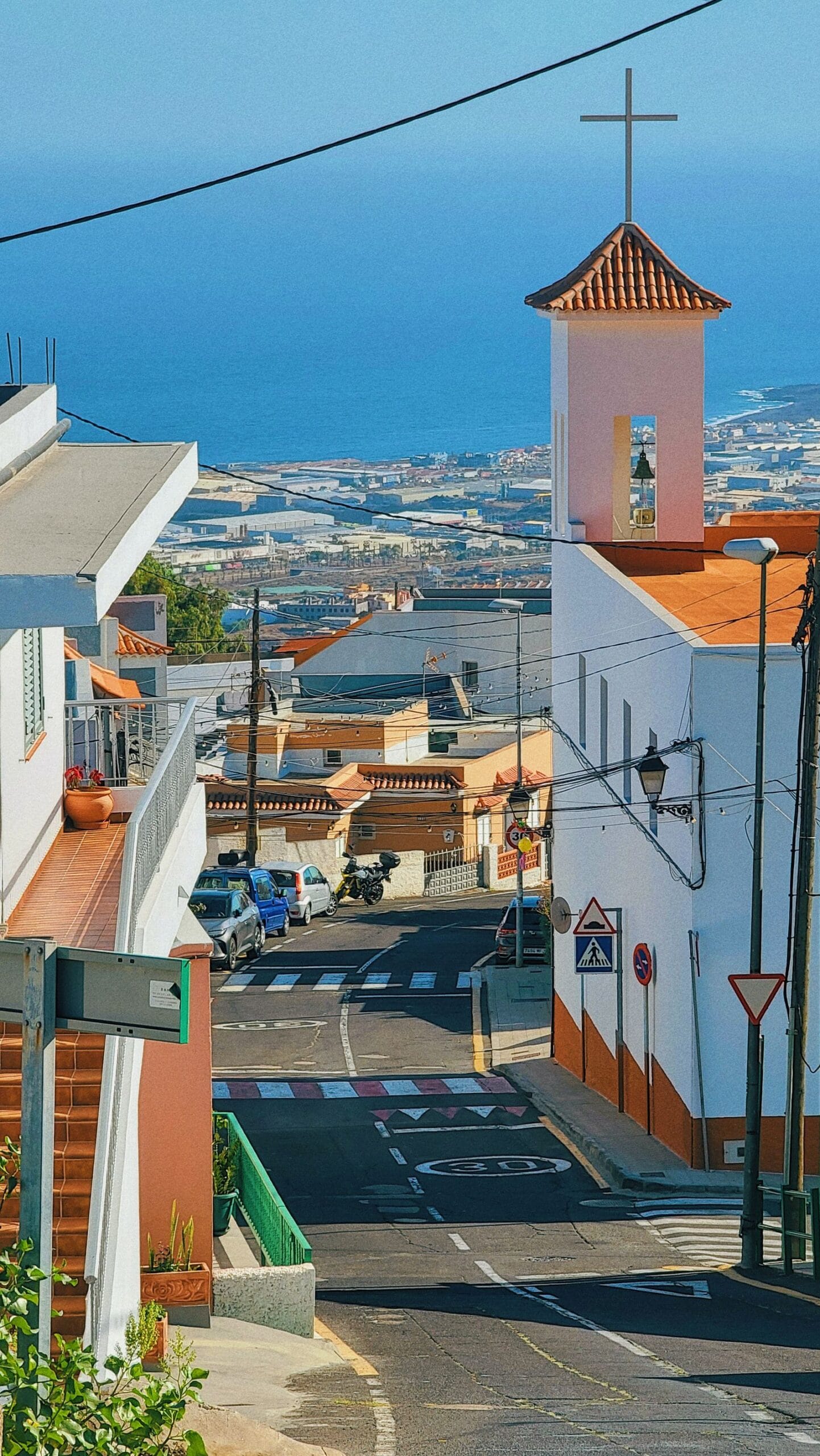 Charming coastal town street in Tenerife