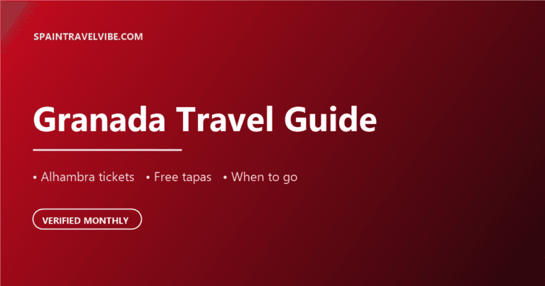 Granada travel guide cover: Alhambra tickets, free tapas, when to go, verified monthly