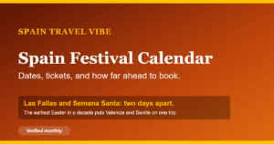 Spain festival calendar cover: dates, tickets and how far ahead to book