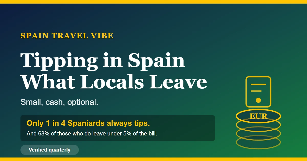 Tipping in Spain cover: only one in four Spaniards always leaves a tip, and most leave under 5% of the bill